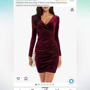 Red velvet cocktail dress